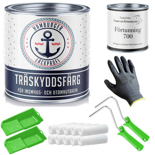 PU Träskyddsfärg RAL 4001 Rödlila - Väderskyddsfärg med målarset (X300) - Hamburger Lack-Profi