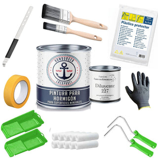 Pintura para hormigón Verde puro RAL 6037 con kit de pintura (X500) - Hamburger Lack-Profi