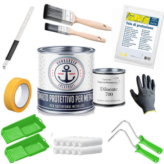 Smalto protettivo per metallo Grigio ombra RAL 7022 con kit di verniciatura (X500) - Hamburger Lack-Profi