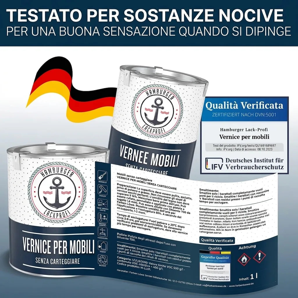 Möbelfarbe ohne Schleifen RAL 5010 Enzianblau - Möbellack Hamburger Lack-Profi - Hamburger Lack-Profi